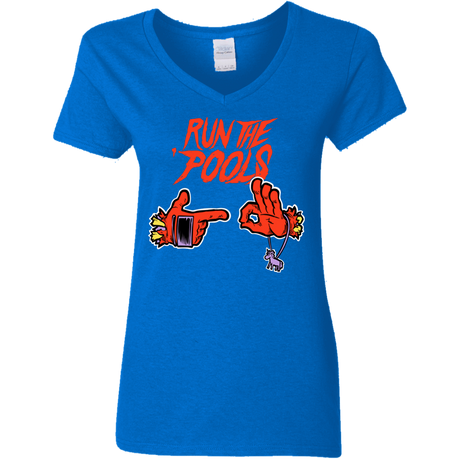 T-Shirts Royal / S Run the Pools Women's V-Neck T-Shirt