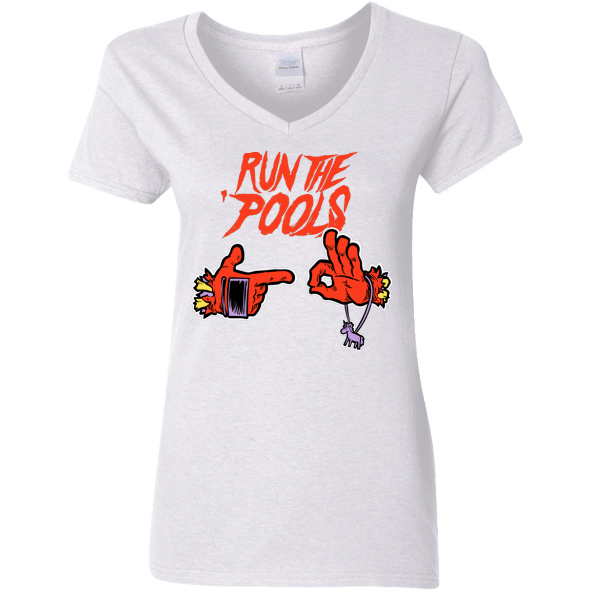 T-Shirts White / S Run the Pools Women's V-Neck T-Shirt