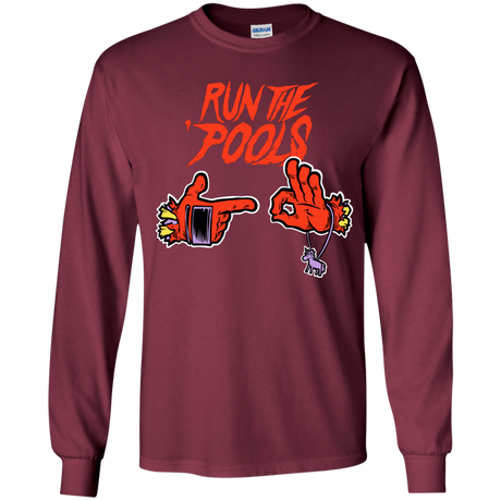 T-Shirts Maroon / YS Run the Pools Youth Long Sleeve T-Shirt