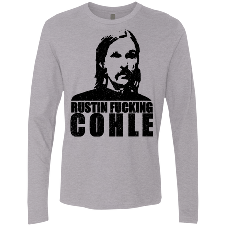 T-Shirts Heather Grey / Small Rustin Fucking Cohle Men's Premium Long Sleeve