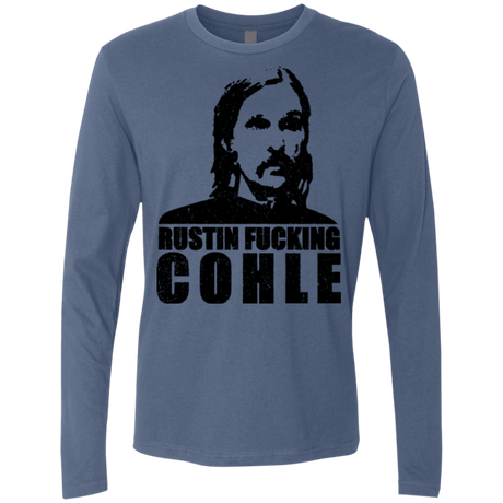 T-Shirts Indigo / Small Rustin Fucking Cohle Men's Premium Long Sleeve