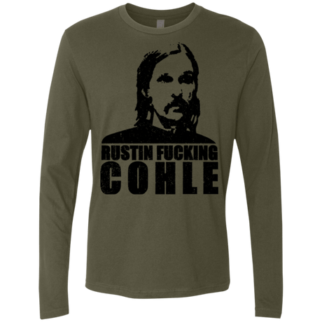 T-Shirts Military Green / Small Rustin Fucking Cohle Men's Premium Long Sleeve