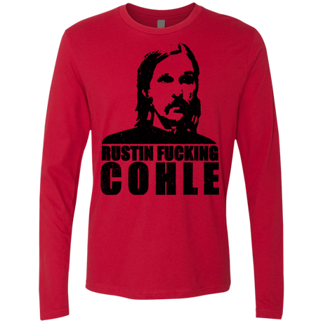 T-Shirts Red / Small Rustin Fucking Cohle Men's Premium Long Sleeve