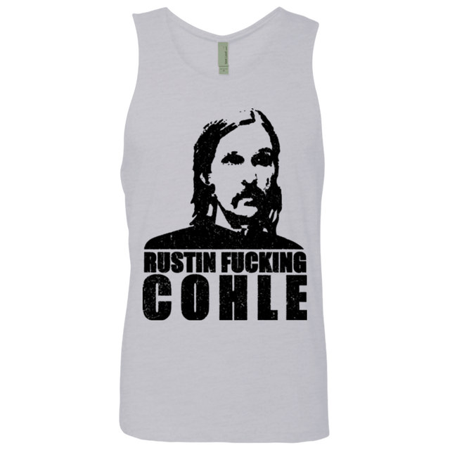 T-Shirts Heather Grey / Small Rustin Fucking Cohle Men's Premium Tank Top