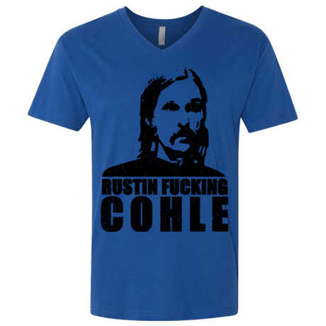 T-Shirts Royal / X-Small Rustin Fucking Cohle Men's Premium V-Neck