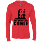 T-Shirts Vintage Red / X-Small Rustin Fucking Cohle Triblend Long Sleeve Hoodie Tee