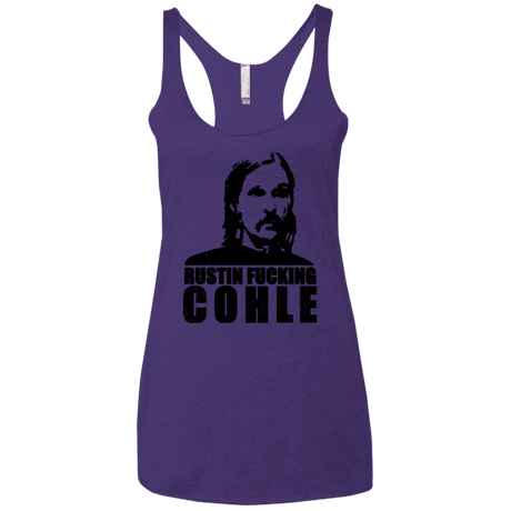 T-Shirts Purple / X-Small Rustin Fucking Cohle Women's Triblend Racerback Tank