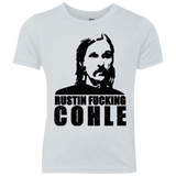 T-Shirts Heather White / YXS Rustin Fucking Cohle Youth Triblend T-Shirt