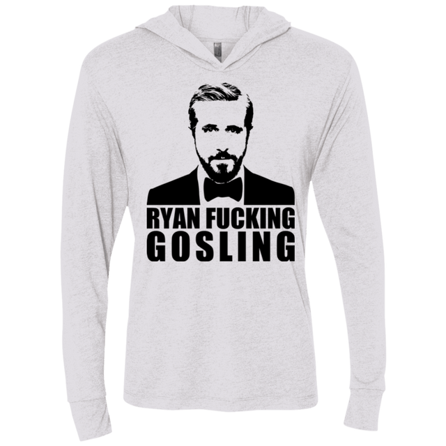 T-Shirts Heather White / X-Small Ryan Fucking Gosling Triblend Long Sleeve Hoodie Tee