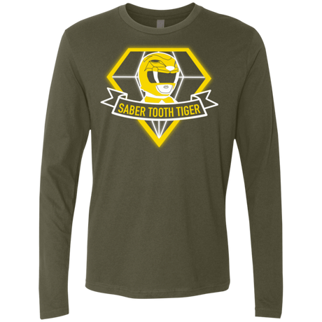 T-Shirts Military Green / Small Saber Tooth Tiger Men's Premium Long Sleeve