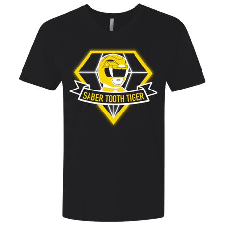 T-Shirts Black / X-Small Saber Tooth Tiger Men's Premium V-Neck