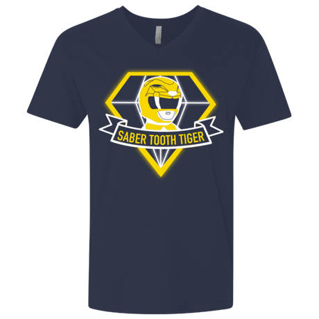 T-Shirts Midnight Navy / X-Small Saber Tooth Tiger Men's Premium V-Neck