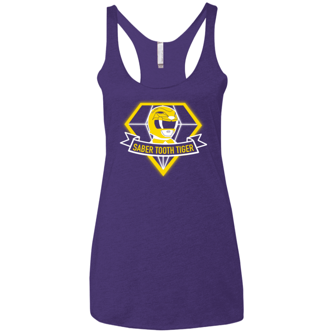T-Shirts Purple / X-Small Saber Tooth Tiger Women's Triblend Racerback Tank