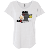 T-Shirts Heather White / X-Small Sabrina Brown Triblend Dolman Sleeve