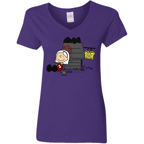 T-Shirts Purple / S Sabrina Brown Women's V-Neck T-Shirt