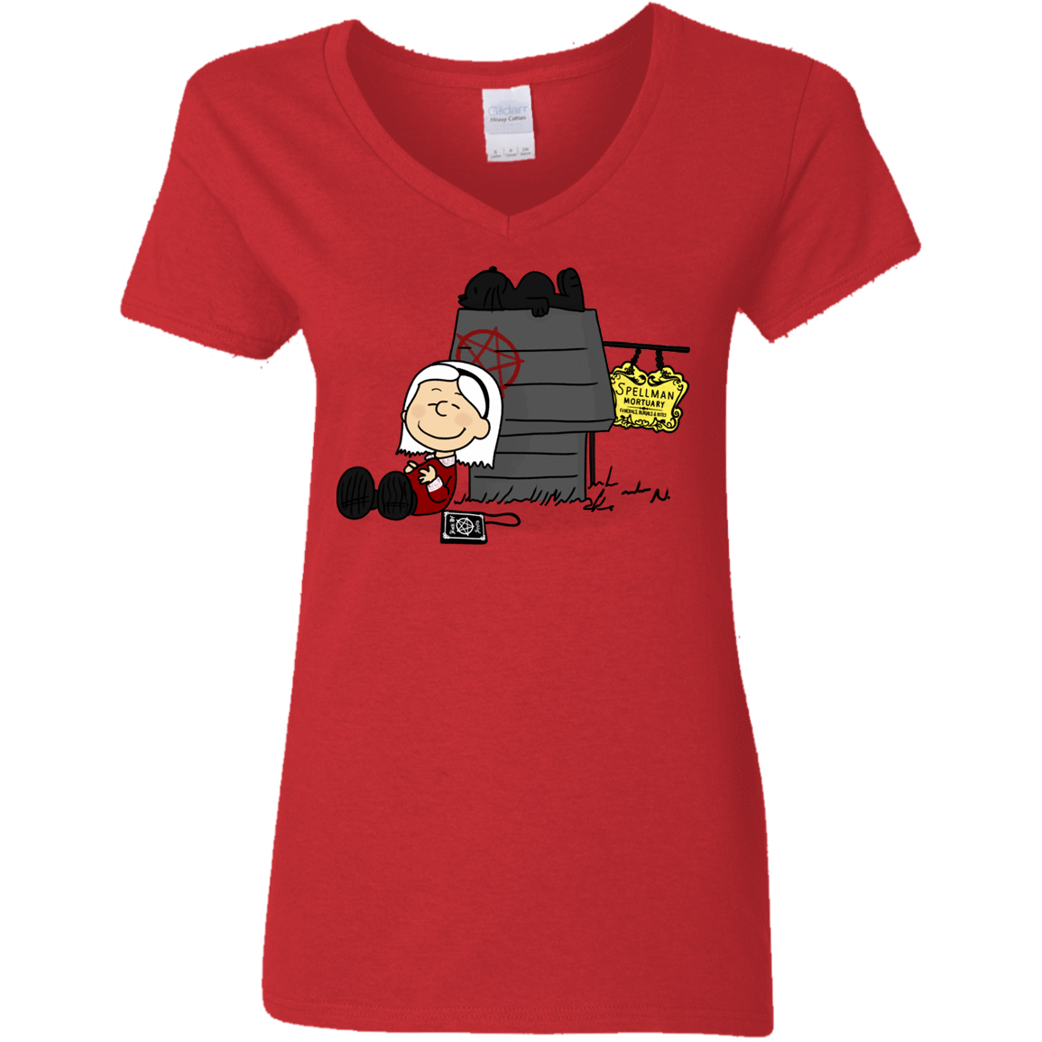 T-Shirts Red / S Sabrina Brown Women's V-Neck T-Shirt