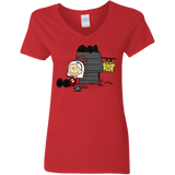 T-Shirts Red / S Sabrina Brown Women's V-Neck T-Shirt