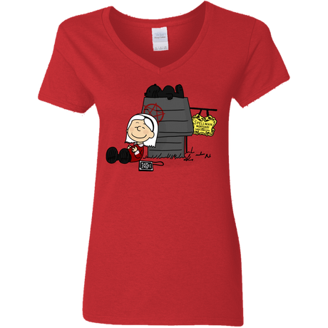 T-Shirts Red / S Sabrina Brown Women's V-Neck T-Shirt