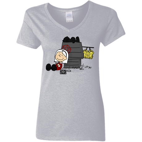 T-Shirts Sport Grey / S Sabrina Brown Women's V-Neck T-Shirt