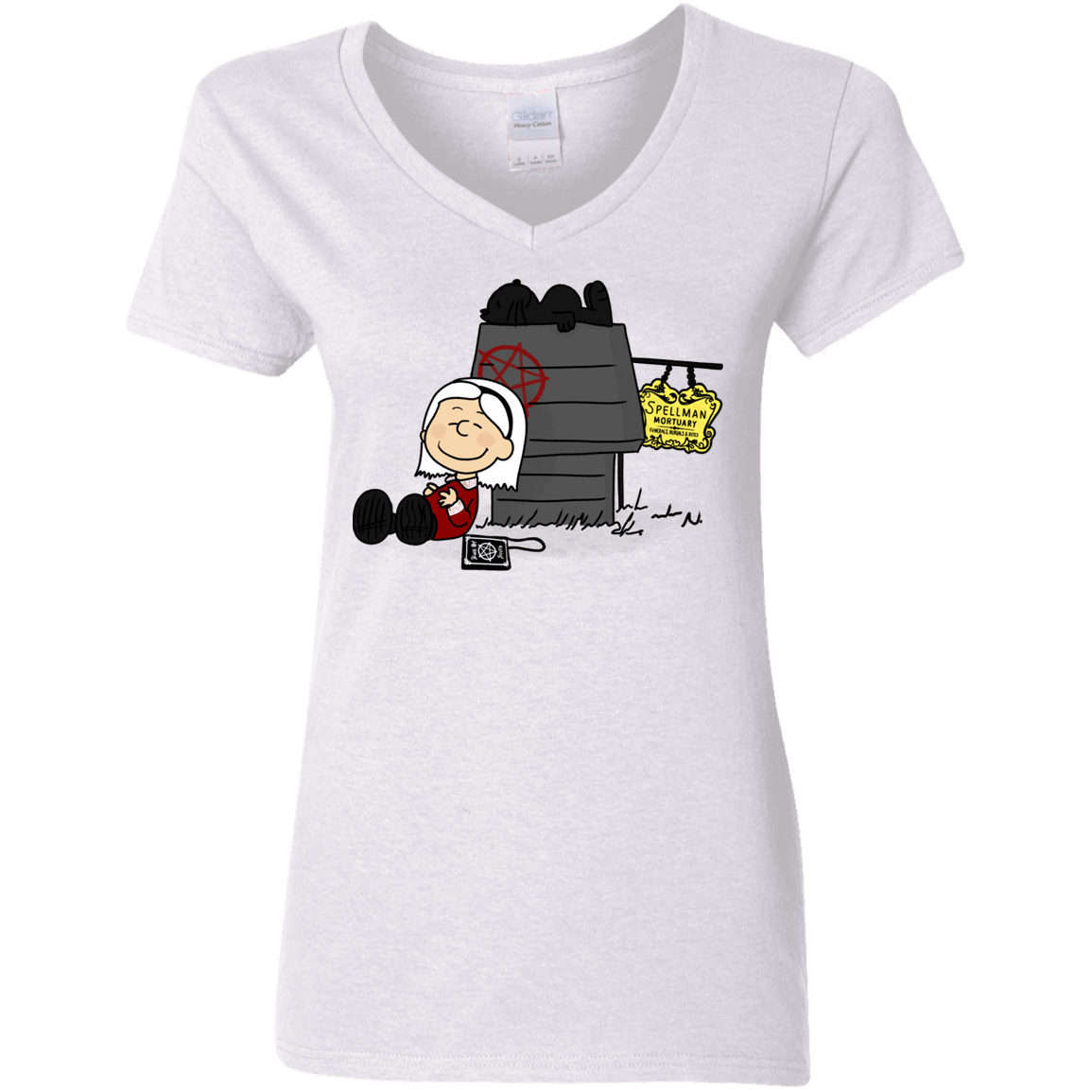 T-Shirts White / S Sabrina Brown Women's V-Neck T-Shirt