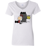 T-Shirts White / S Sabrina Brown Women's V-Neck T-Shirt