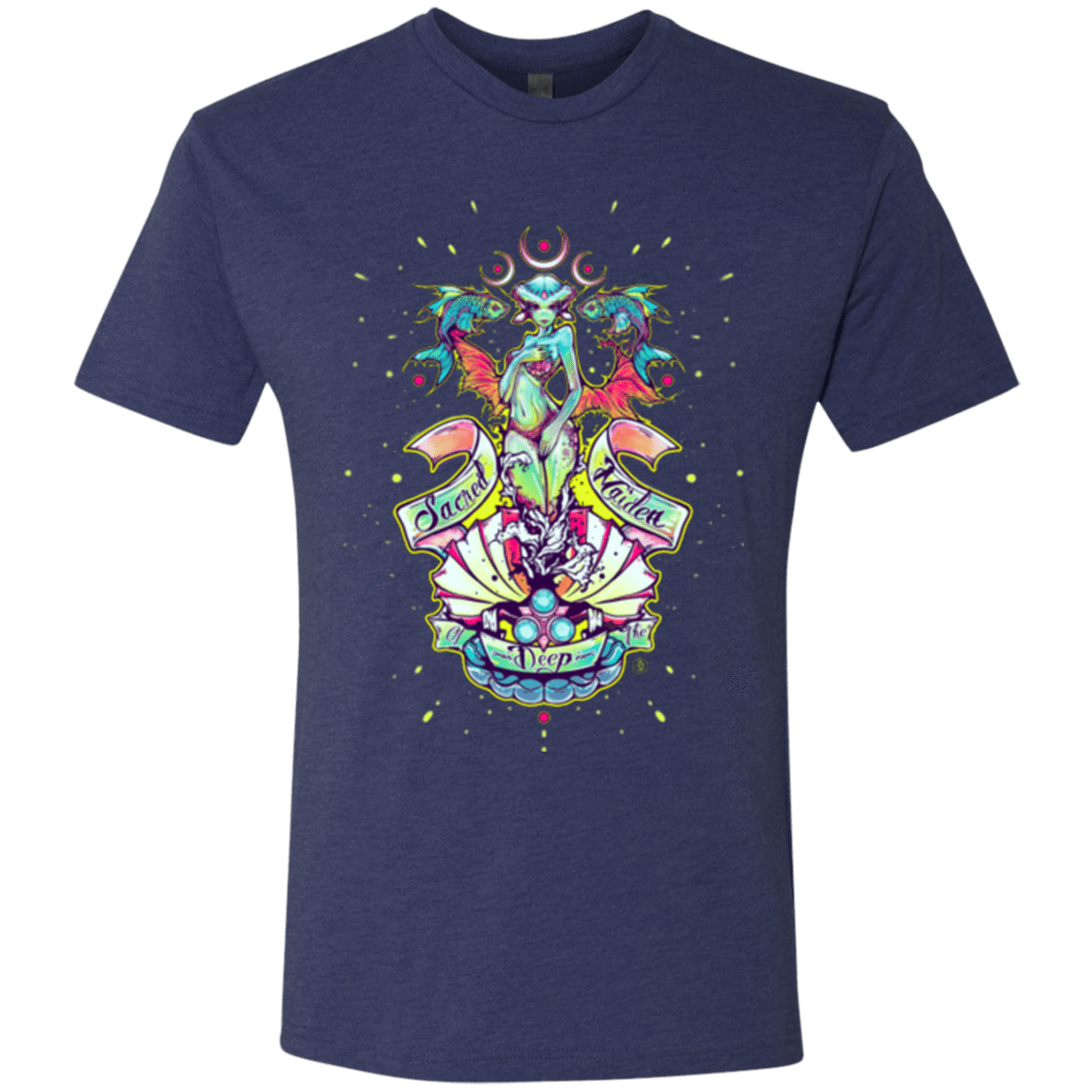 T-Shirts Vintage Navy / Small Sacred Maiden of the Deep Men's Triblend T-Shirt