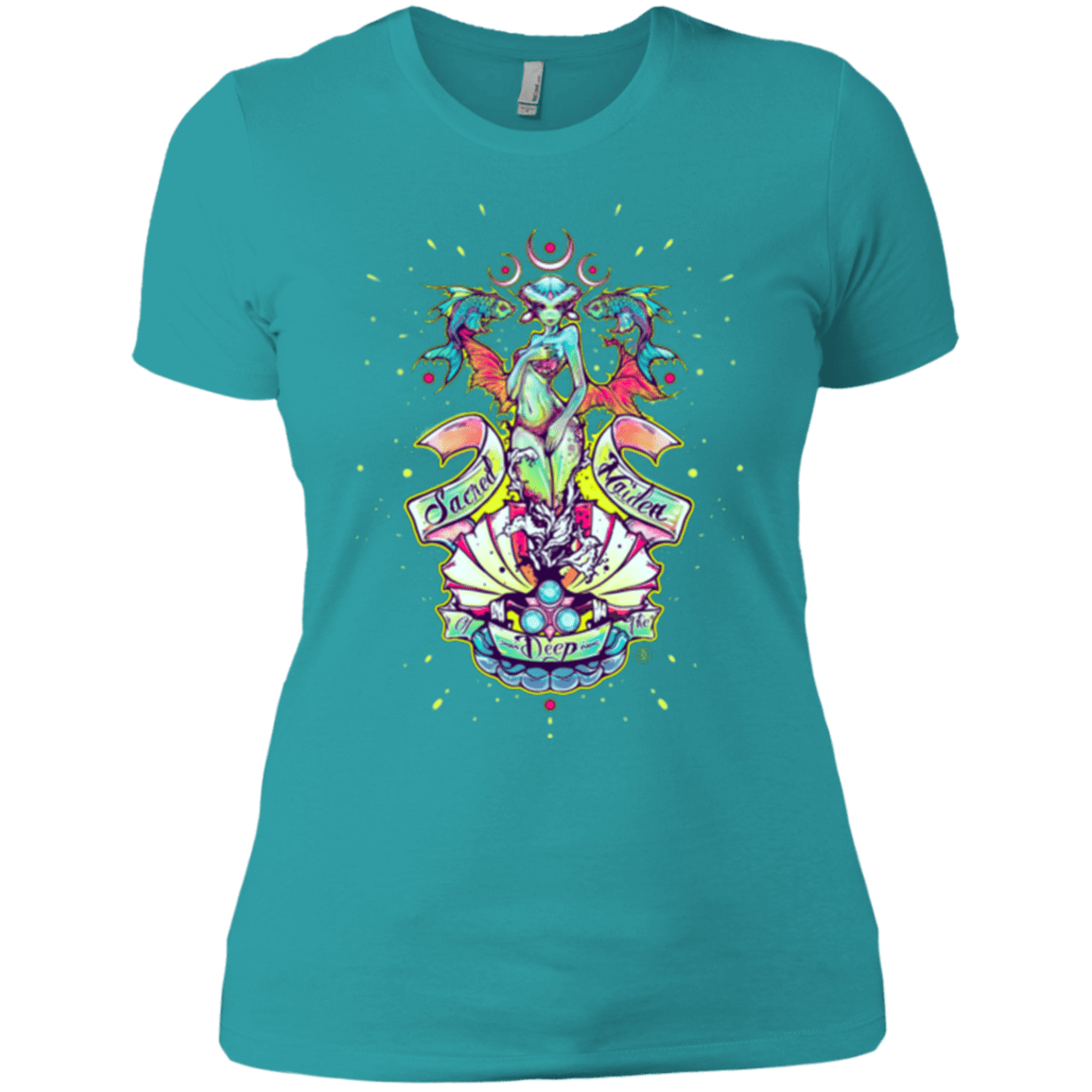 T-Shirts Tahiti Blue / X-Small Sacred Maiden of the Deep Women's Premium T-Shirt