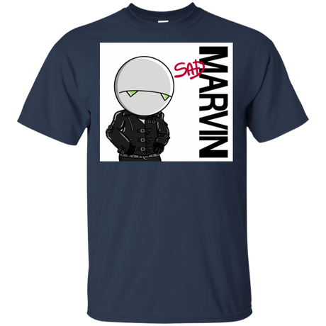 T-Shirts Navy / S Sad Marvin T-Shirt