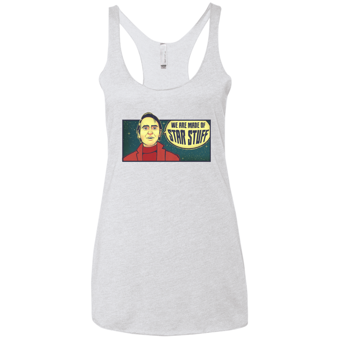 T-Shirts Heather White / X-Small SAGAN Star Stuff Women's Triblend Racerback Tank