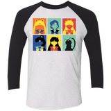 T-Shirts Heather White/Vintage Black / X-Small Sailor pop Triblend 3/4 Sleeve