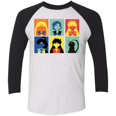 T-Shirts Heather White/Vintage Black / X-Small Sailor pop Triblend 3/4 Sleeve