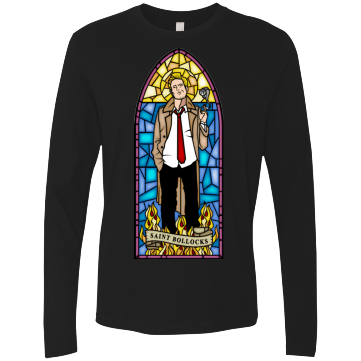 T-Shirts Black / Small Saint Bollocks Men's Premium Long Sleeve