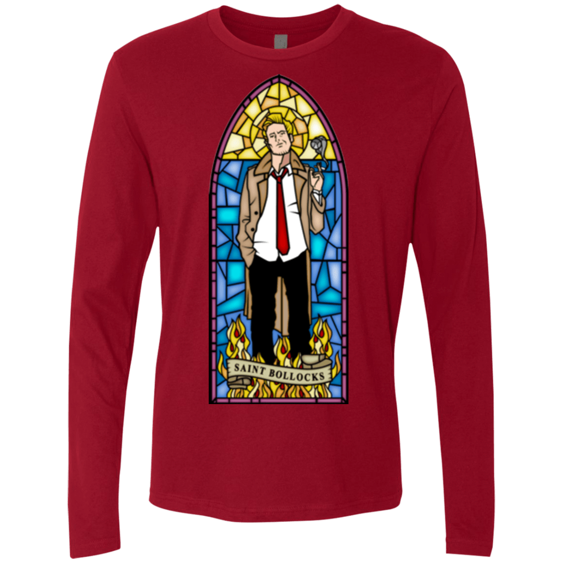 T-Shirts Cardinal / Small Saint Bollocks Men's Premium Long Sleeve
