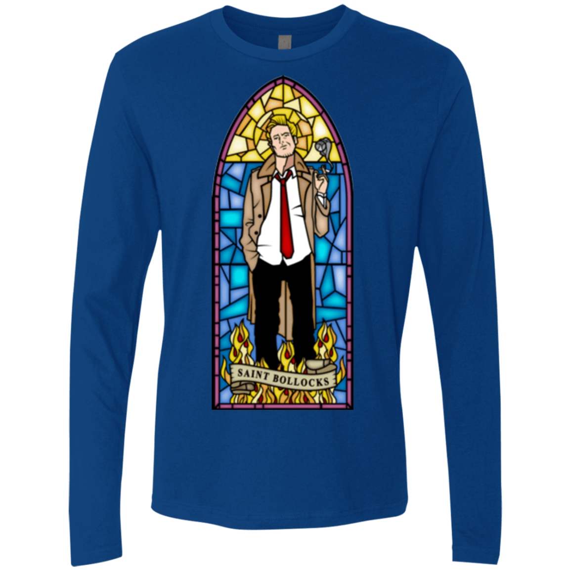 T-Shirts Royal / Small Saint Bollocks Men's Premium Long Sleeve