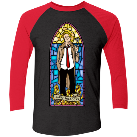T-Shirts Vintage Black/Vintage Red / X-Small Saint Bollocks Men's Triblend 3/4 Sleeve