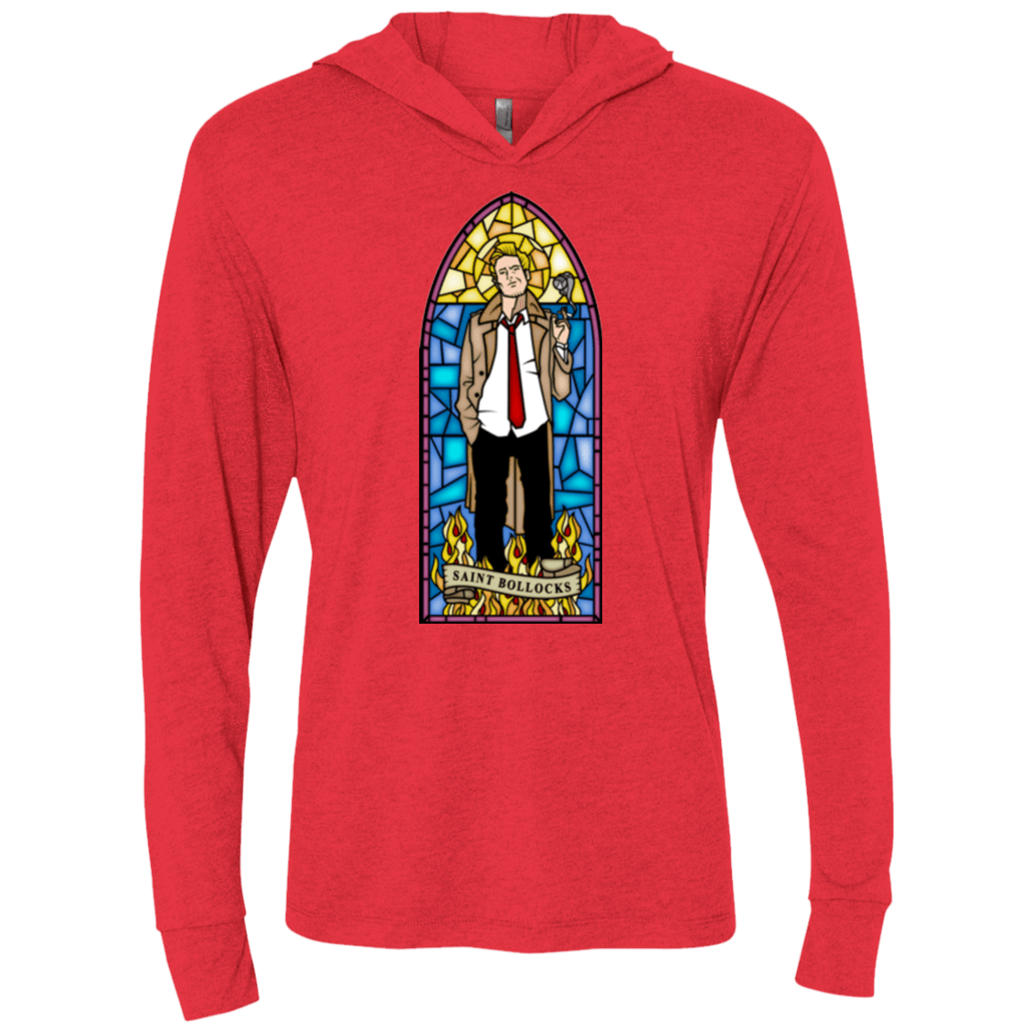 T-Shirts Vintage Red / X-Small Saint Bollocks Triblend Long Sleeve Hoodie Tee