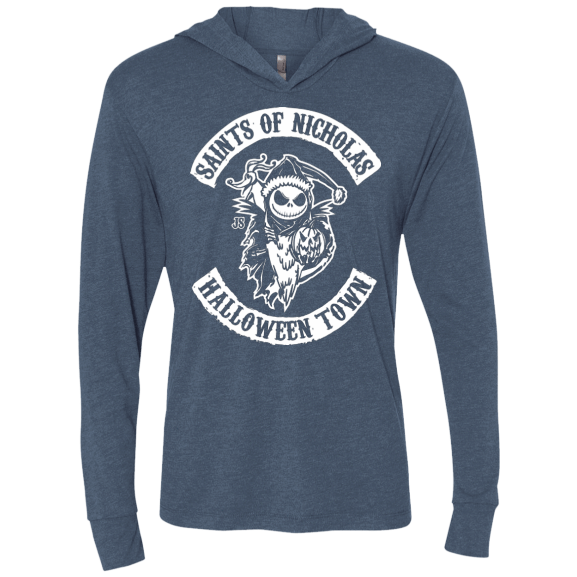 T-Shirts Indigo / X-Small Saints of Nicholas Triblend Long Sleeve Hoodie Tee