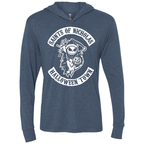 T-Shirts Indigo / X-Small Saints of Nicholas Triblend Long Sleeve Hoodie Tee