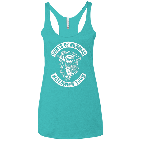 T-Shirts Tahiti Blue / X-Small Saints of Nicholas Women's Triblend Racerback Tank