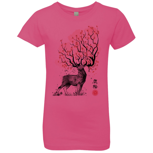 T-Shirts Hot Pink / YXS Sakura Deer Girls Premium T-Shirt