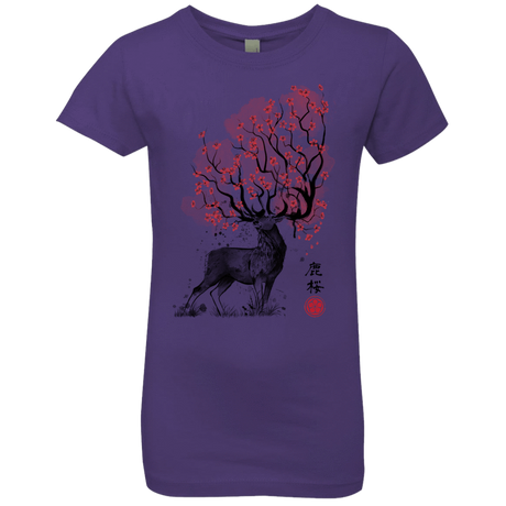 T-Shirts Purple Rush / YXS Sakura Deer Girls Premium T-Shirt