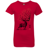 T-Shirts Red / YXS Sakura Deer Girls Premium T-Shirt
