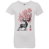 T-Shirts White / YXS Sakura Deer Girls Premium T-Shirt
