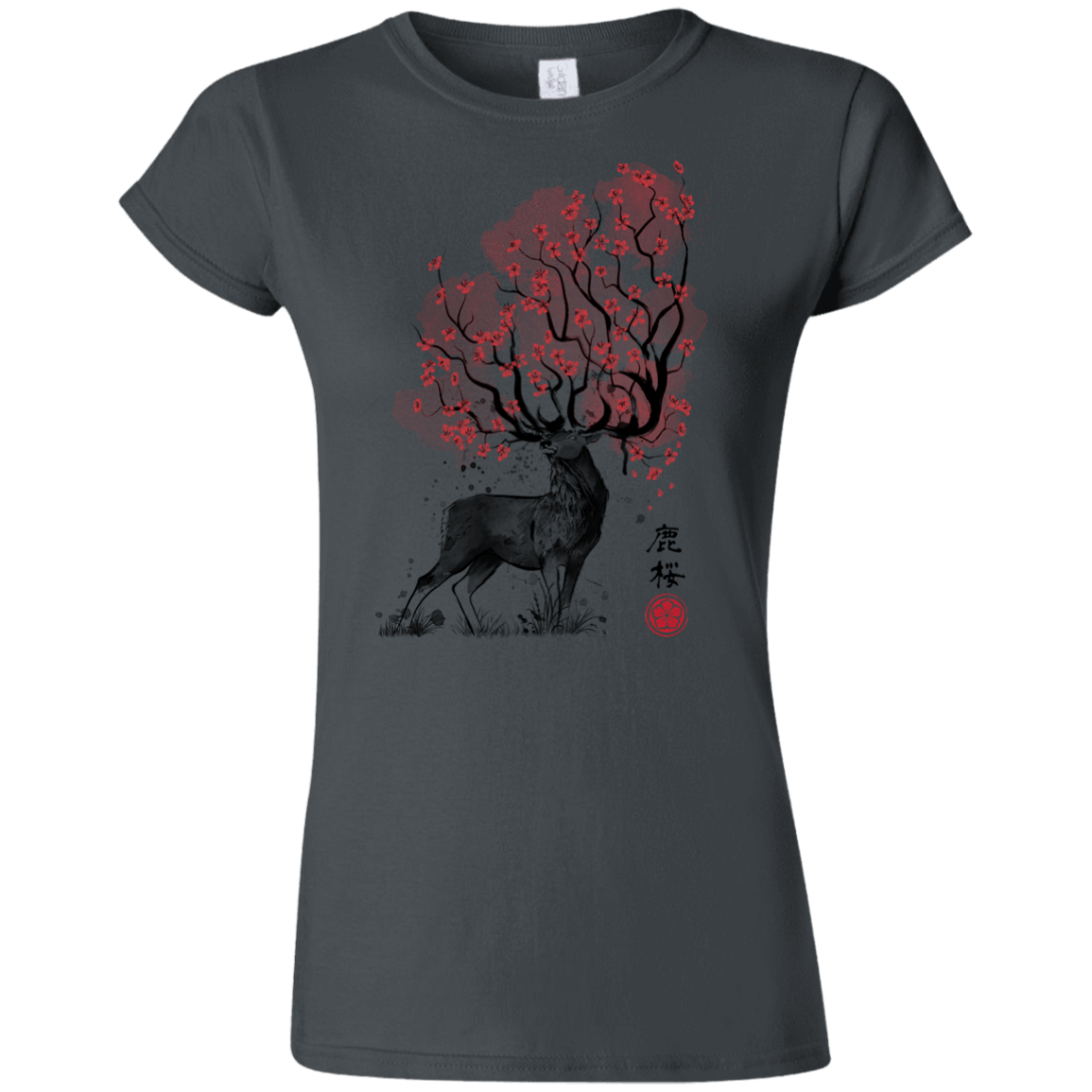 T-Shirts Charcoal / S Sakura Deer Junior Slimmer-Fit T-Shirt