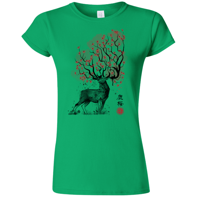 T-Shirts Irish Green / S Sakura Deer Junior Slimmer-Fit T-Shirt