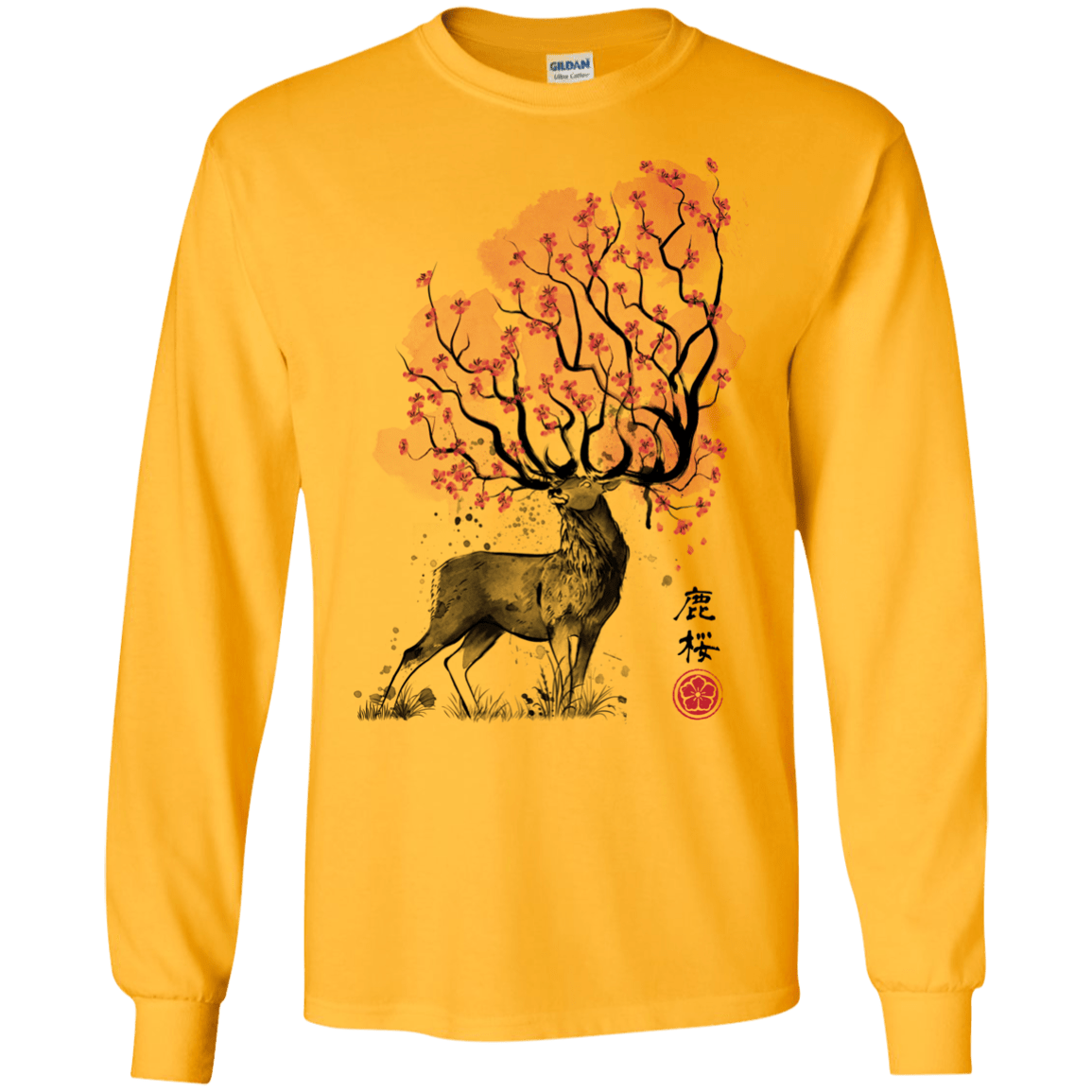 Sakura Deer Men's Long Sleeve T-Shirt