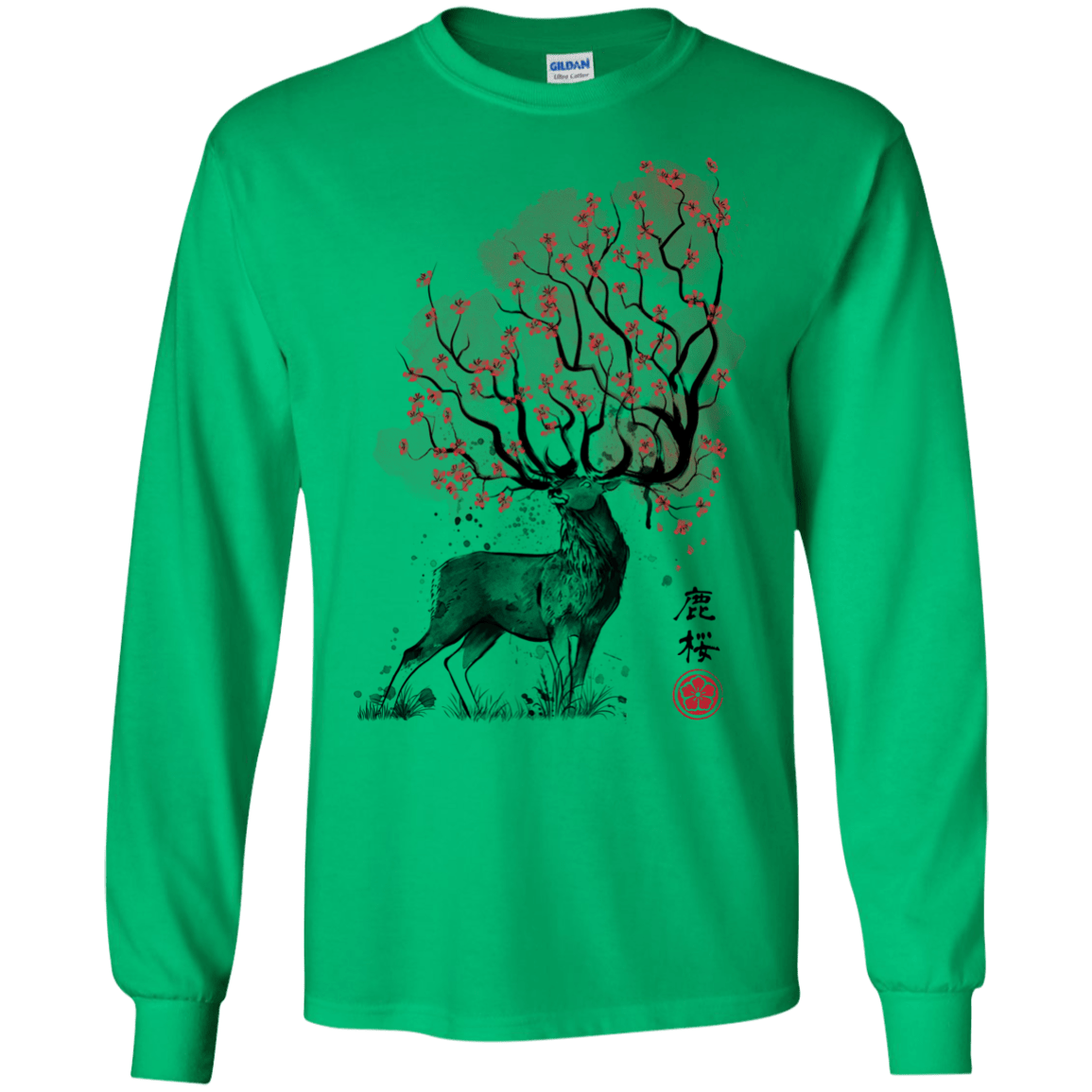 Sakura Deer Men's Long Sleeve T-Shirt