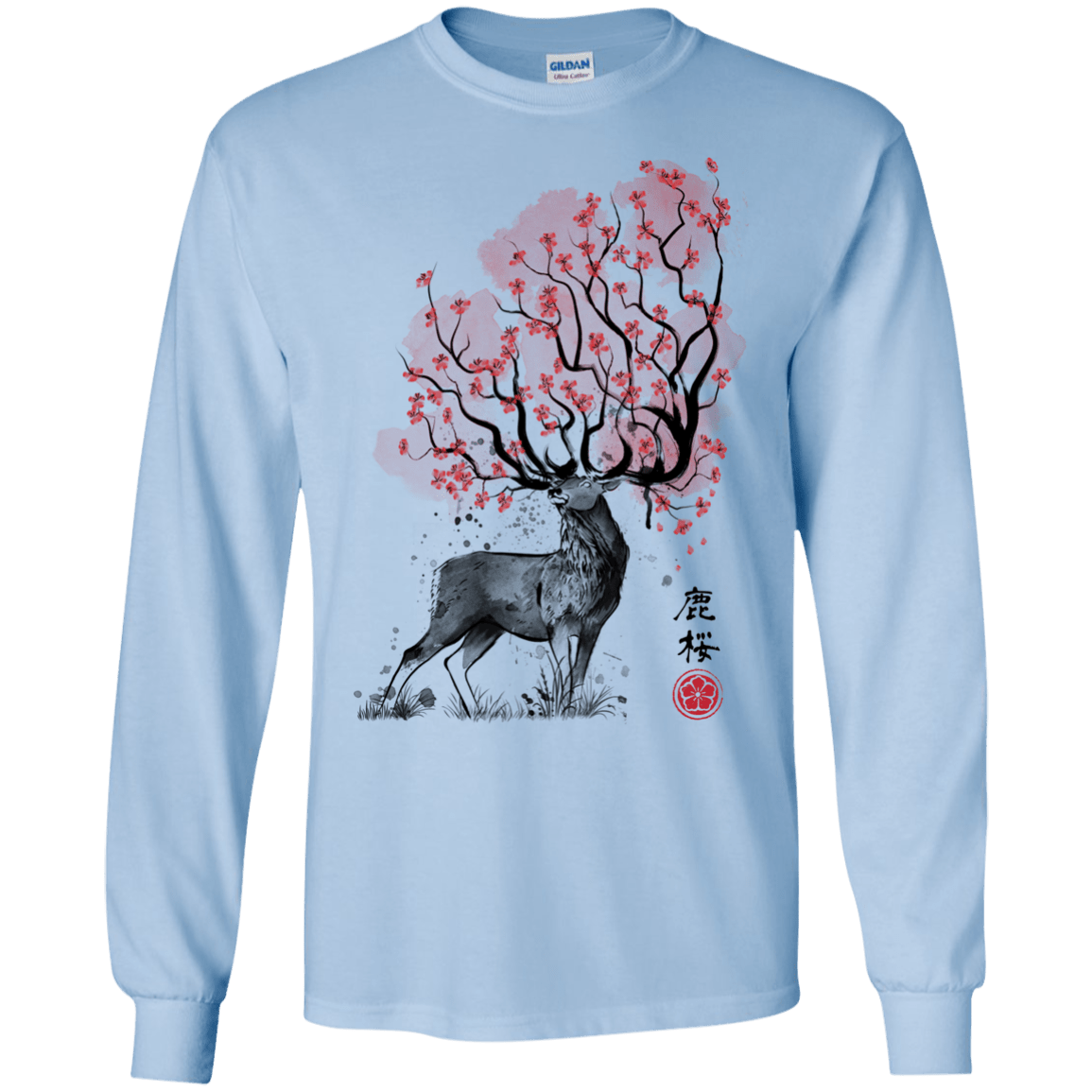 Sakura Deer Men's Long Sleeve T-Shirt