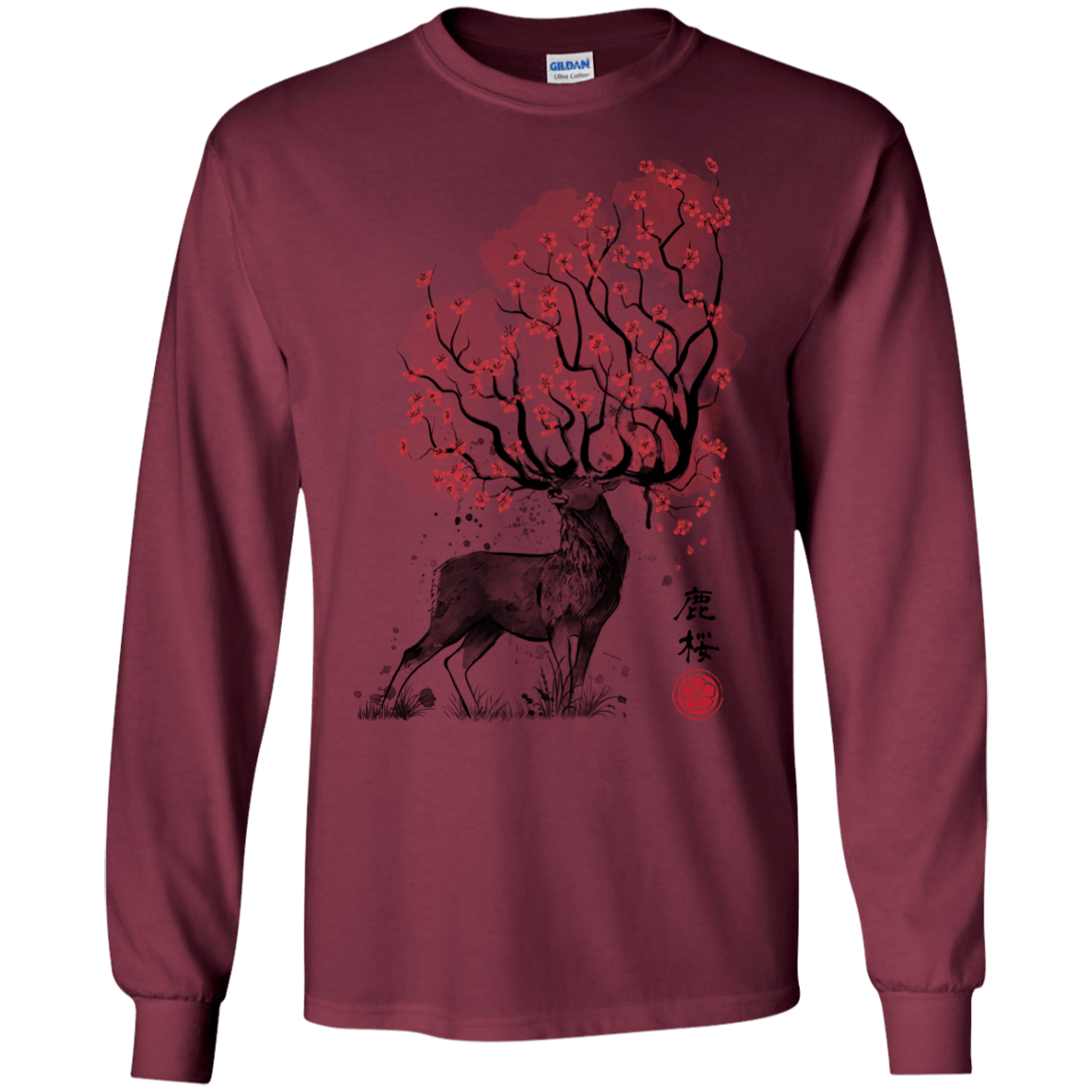 Sakura Deer Men's Long Sleeve T-Shirt