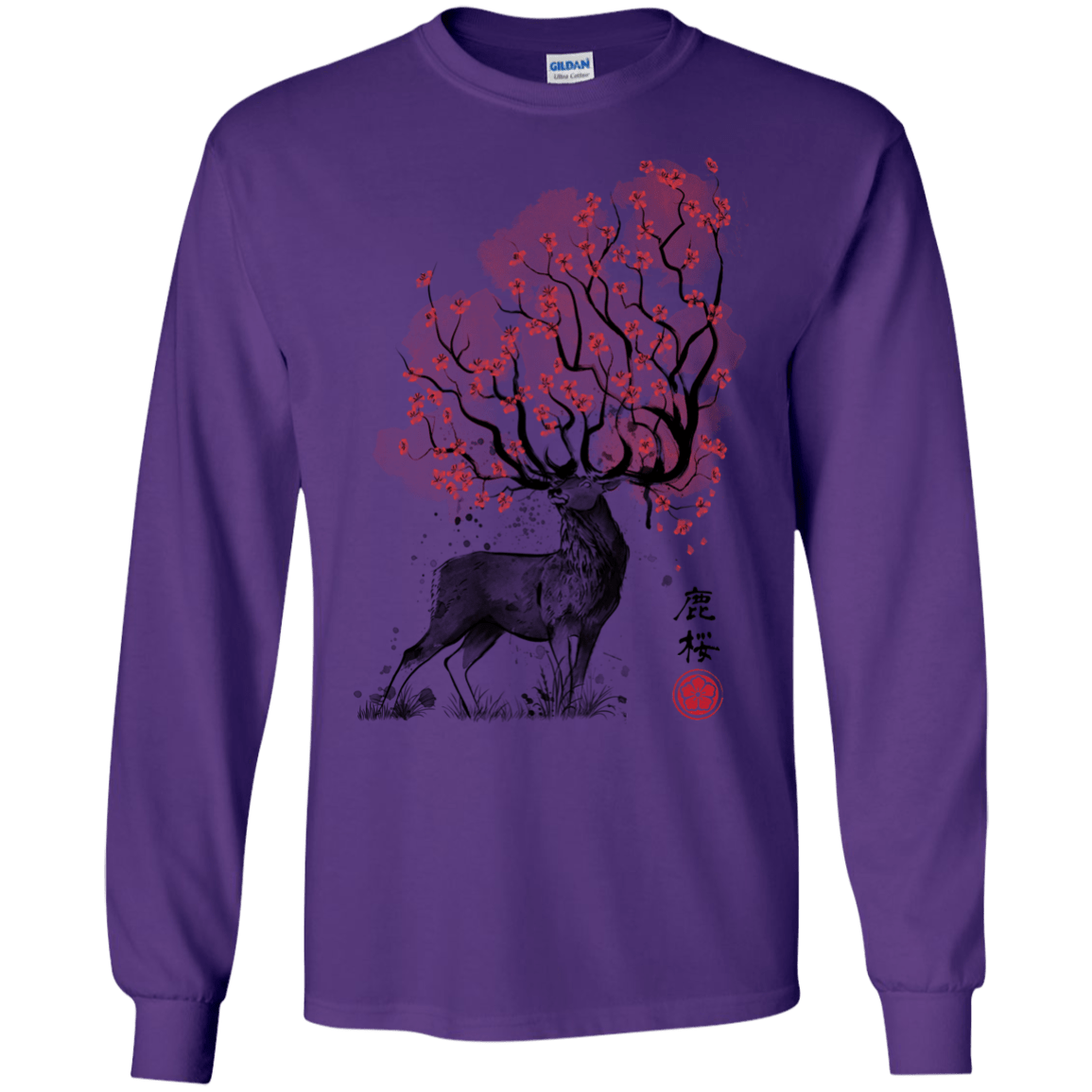 Sakura Deer Men's Long Sleeve T-Shirt